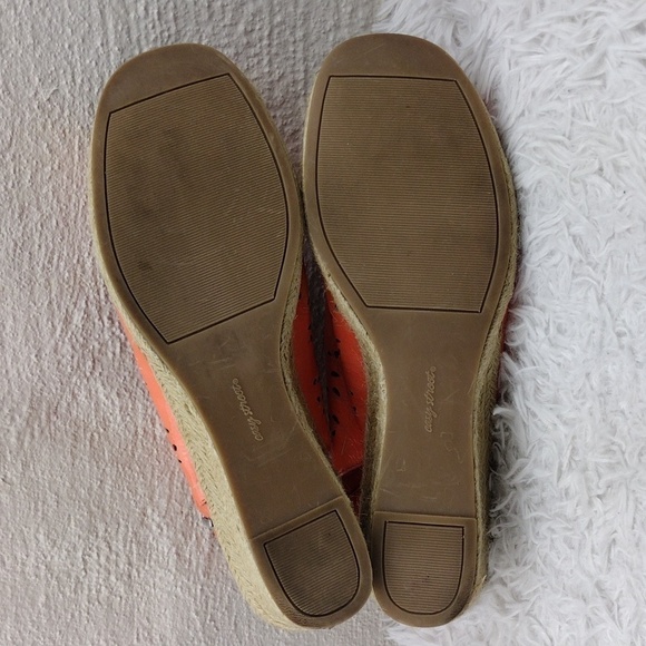 Easy Street Tangerine Faux Leather Cut Out Upper Open Toe Wedged-Heel Espadrille - Picture 7 of 16